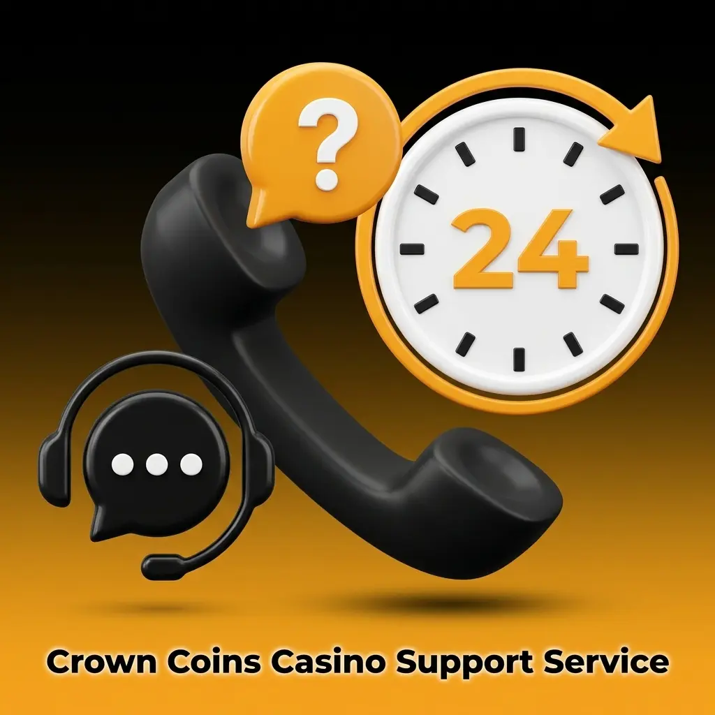 Crown Coins Casino support options including live chat, email, and FAQ help center for US players
