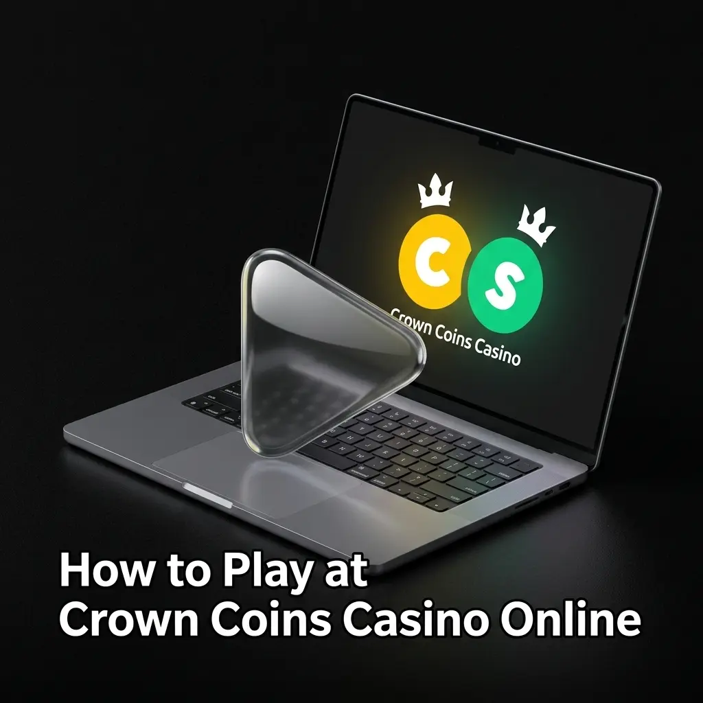 Crown Coins Casino online registration and gameplay guide showing steps to sign up, log in, and start playing